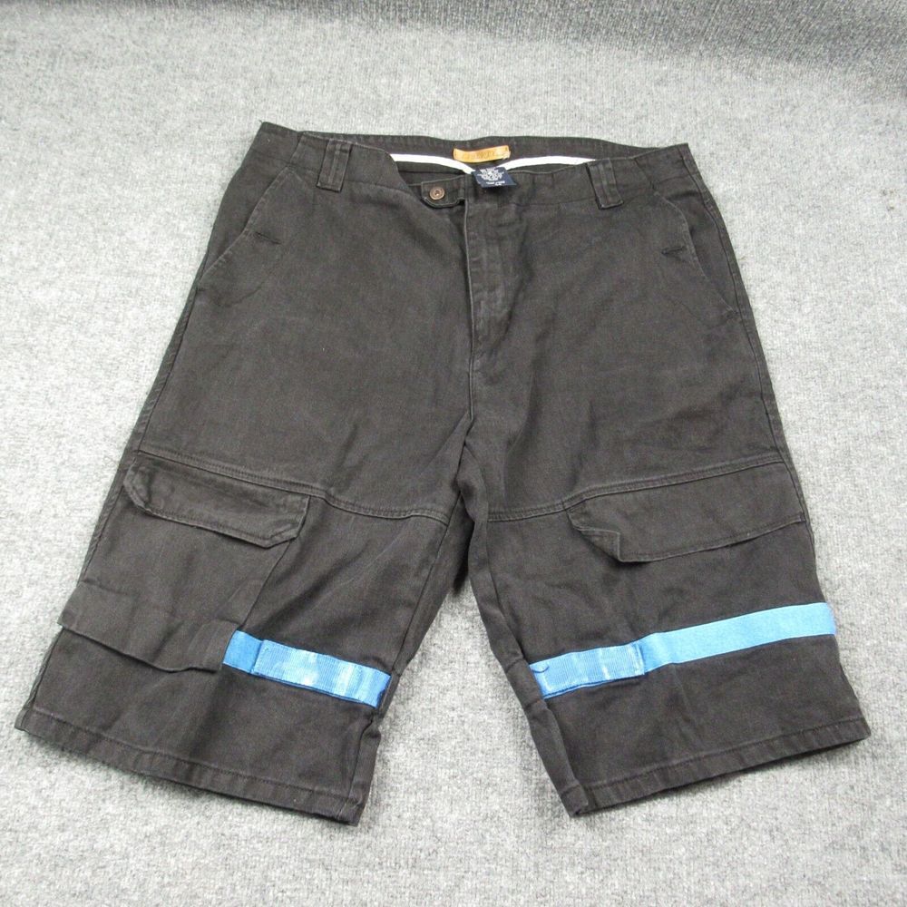 Liberty Apparel Shorts 38x15 Baggy Hip Hop Black Denim Adjustable Leg Embroidery